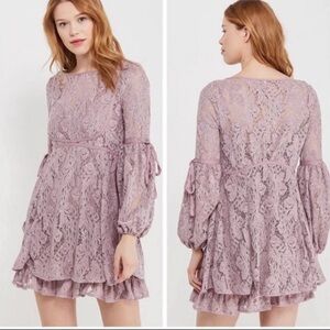 Free People Rubi Purple lace mini dress